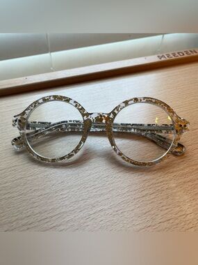 Eyebuydirect Disco Round Frames - Gold Flecks